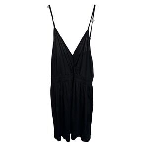 Cupshe Black V-Neck Spaghetti Strap‎ Smocked Waist Mini Dress - XL